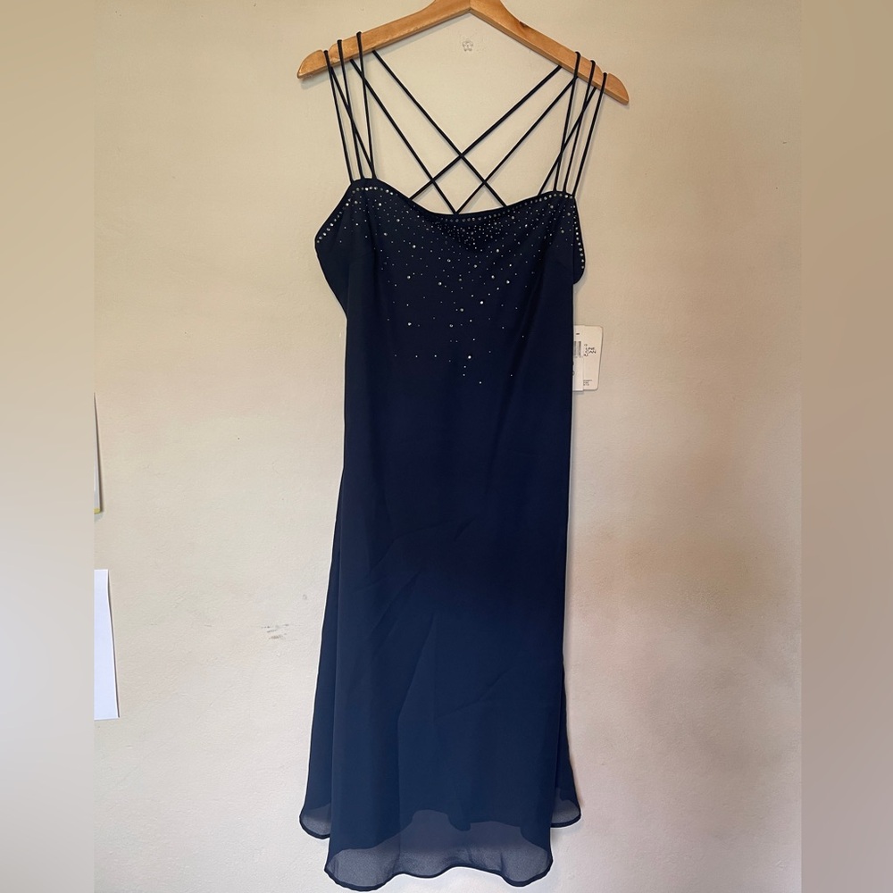 CDC Navy Blue Dress With Jewels Size 14